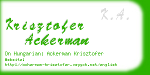 krisztofer ackerman business card